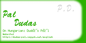 pal dudas business card